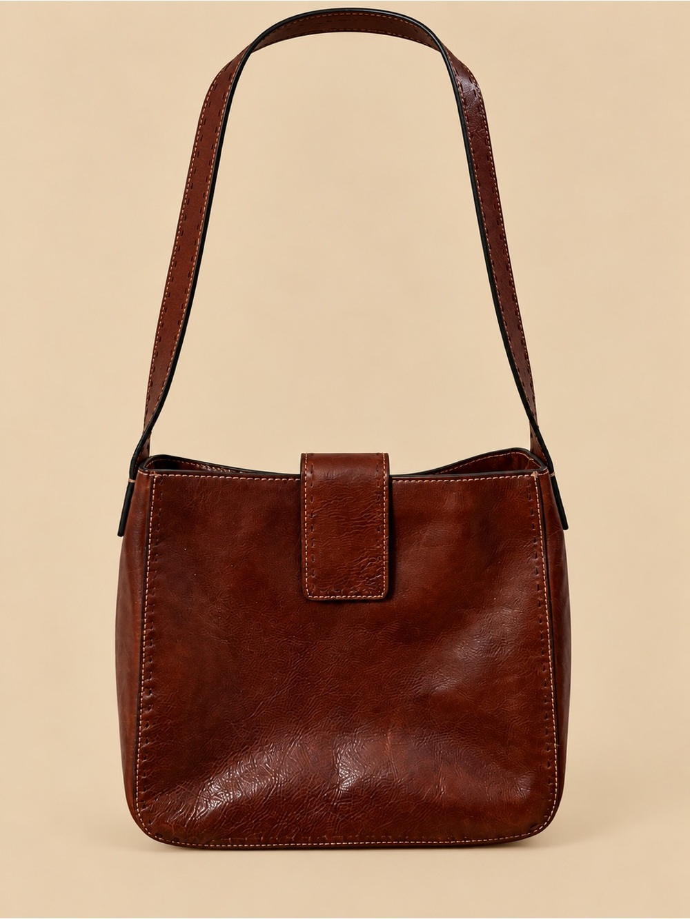 Fossil Classic Brown Leather Shoulder Bag - Women's